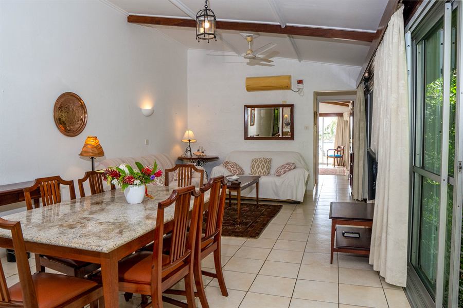 Living and dining room running through to the balcony